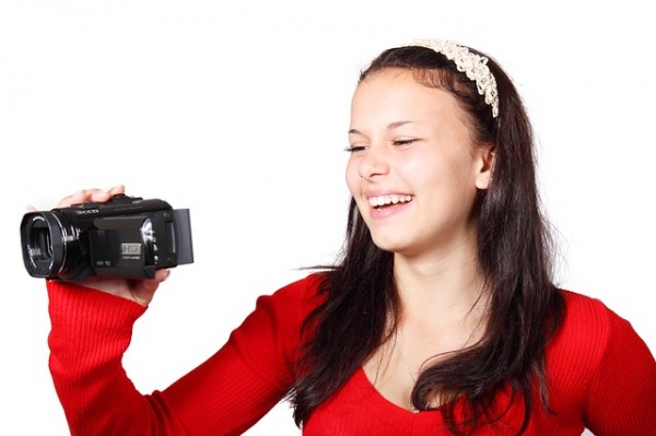 Camcorder Camera Digital Equipment Female Filming Camcorder Camera Digital Equipment Female Filming