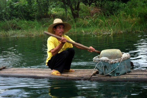 Fisherman Float Man Boater Navigate Chinese