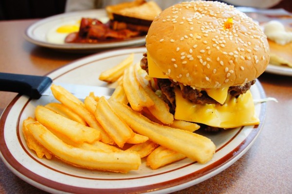 Burger French Fries Row Burger With Fries junk food obesity greasy