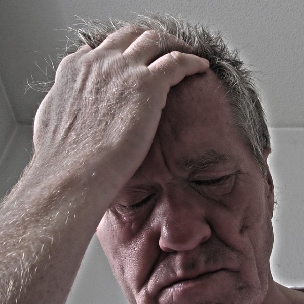 Stress Man Hand Face Old Voltage Burnout headache