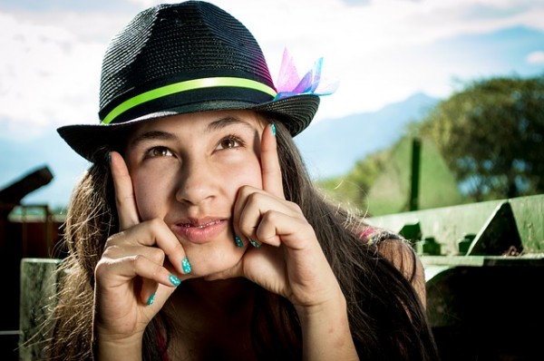 Girl Joy Smiling Face Model Portrait Hat Girl Joy Smiling Face Model Portrait Hat