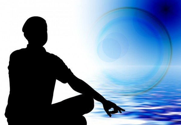 Silhouette Man Meditation Interior Harmony Rest